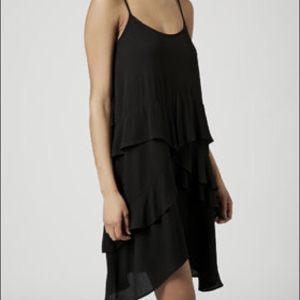 Topshop ruffle slip dress
